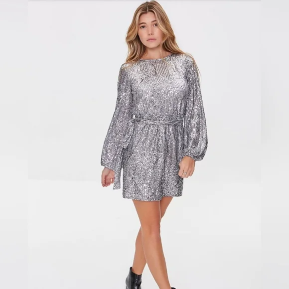Forever 21 | Dresses | Metallic Sequin Mini Dress | Poshmark